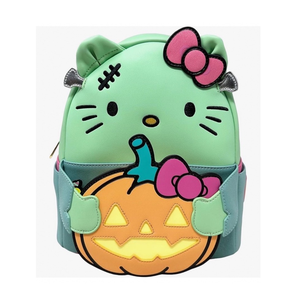 Loungefly Hello Kitty Halloween Backpack Womens Green Frankenstein NWT